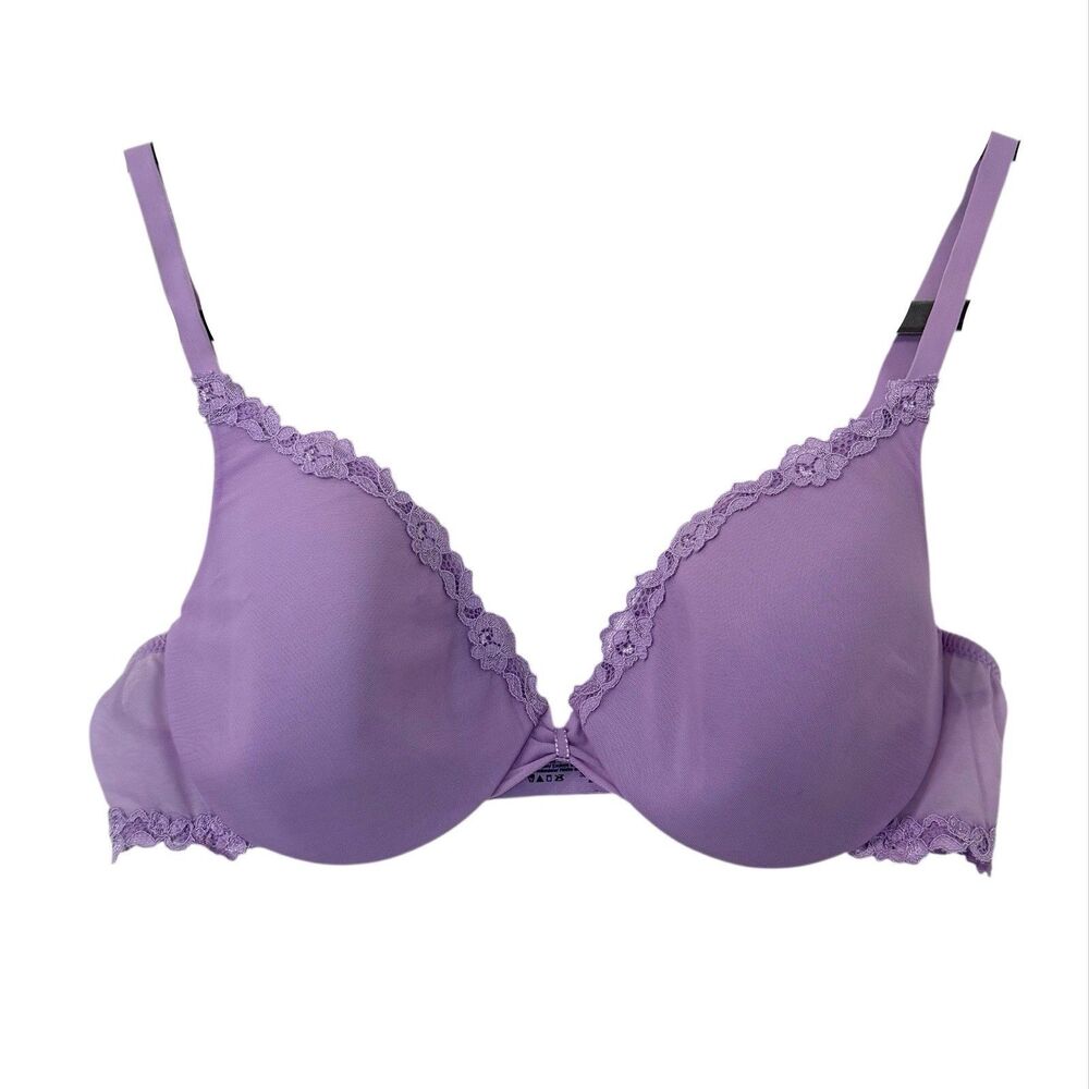 Maidenform‎ Demi Bra 36C Purple Lace Accent